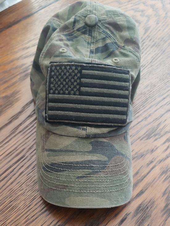 47 Other - 47 Brand Camo Baseball Cap with Black American Flag Patch
